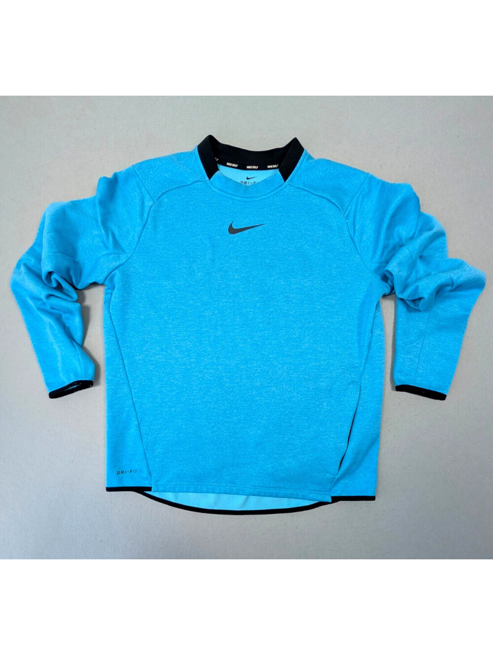 Nike Golf Dri-FIT Blue Fleece Pullover Mens Large L Long Sleeve Zip Pocket